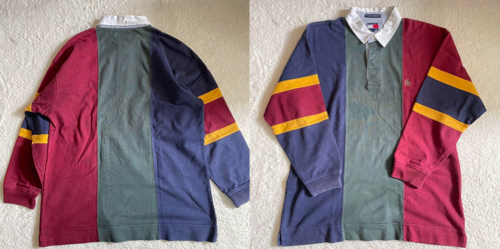 90s Tommy Hilfiger マルチカラー ラガーシャツ ポロシャツ